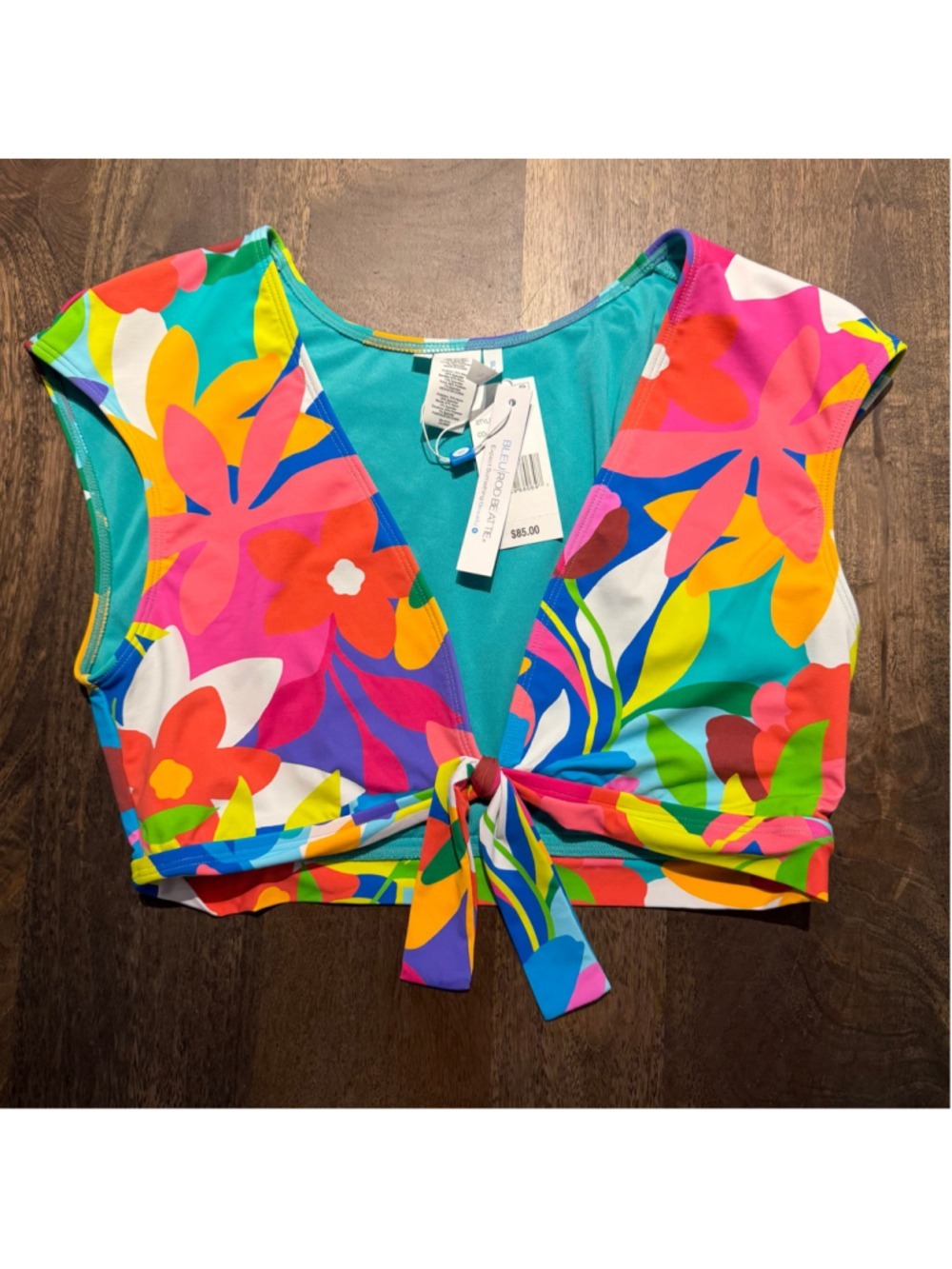Women's Bleu Rod Beattie Floral Bikini Top Size 10 Multi-color NWT - Picture 5 of 8